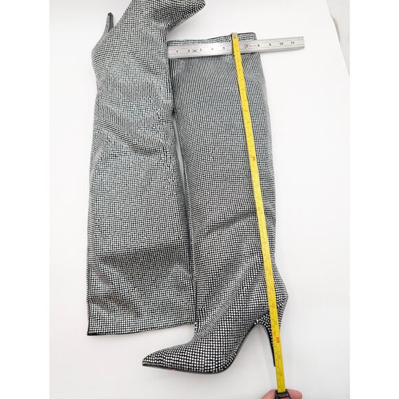 Steve Madden Bellamie Over the Knee Boot Women's Silver Size US7M EU37.5 - Picture 9 of 13